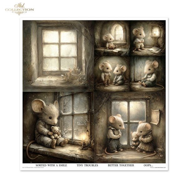 Papeles Scrapbooking SLS-100 Mouse World - Home Sweet Home
