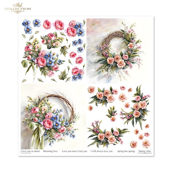 Papeles Scrapbooking SLS-076 Spring Wreath