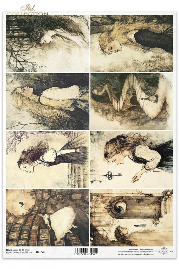 Alicja, dziewczynka, kobieta, schody, klucz, oko, baśniowe kompozycje*Alice, girl, woman, staircase, key, eye, fairy tale compositions*Alice, Mädchen, Frau, Treppe, Schlüssel, Auge, Märchenkompositionen*Alicia, niña, mujer, escalera, llave, ojo, composici