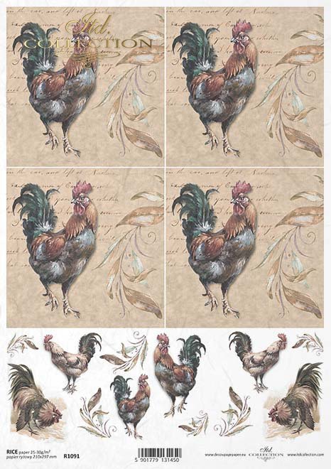 Wielkanoc, retro, vintage, kogut, kogucik, ornament, Easter, rooster, Ostern, Hahn, Pascua, gallo, adorno 