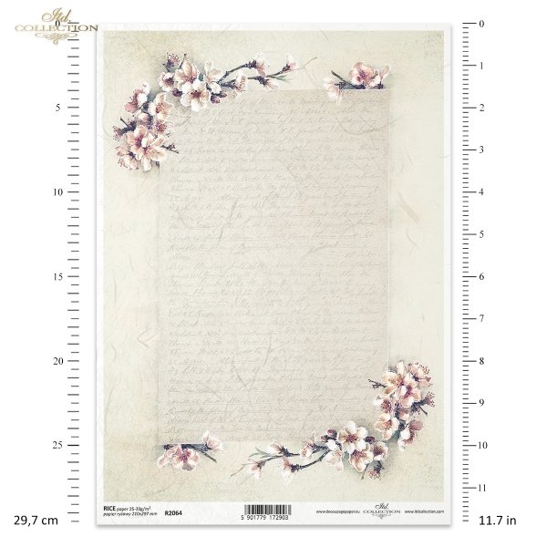 Kwiatowa Poczta w bieli, kwiaty owocowe, gałązki w kwiatach, kwiaty wiśni, kwitnąca wiśnia, list, ręczne pismo, retro, tło, Flower Post, in white, fruit flowers, branches in flowers, cherry blossoms, letter, handwritten, background