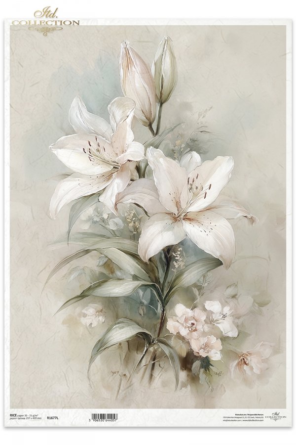 vintage, flora, bukiety, kwiaty, botanika, lilia