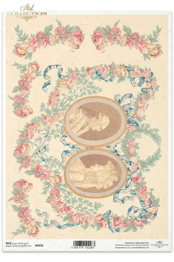 medallion, medallions, portraits, flower, flowers, decoration, decorations, ornament, ornaments, retro, vintage, Pflanze und Blumenornamente, Blumen, Medaillons mit Porträts, plantas y florales adornos, flores