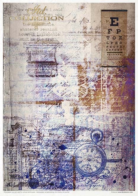 Zestaw kreatywny na papierze ryżowym - Stary pamiętnik - Ulotne chwile*Creative set on rice paper - Old Diary - Ephemeral Moments