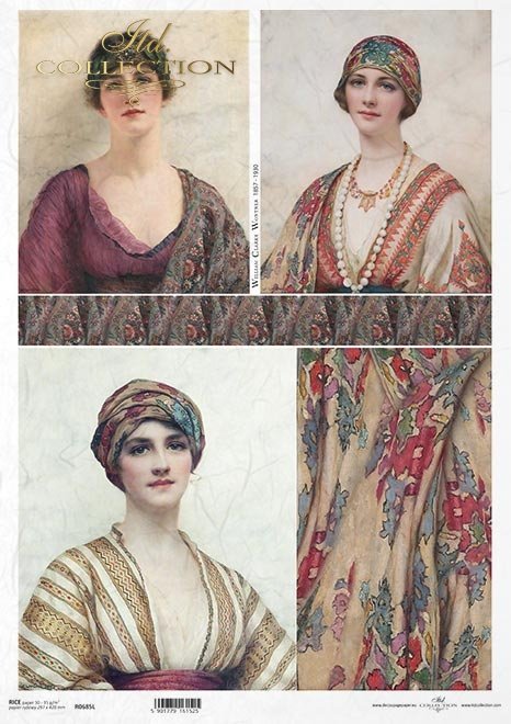 Malarstwo Williama Clarke Wontner, kobiety w orientalnych ubraniach, portrety