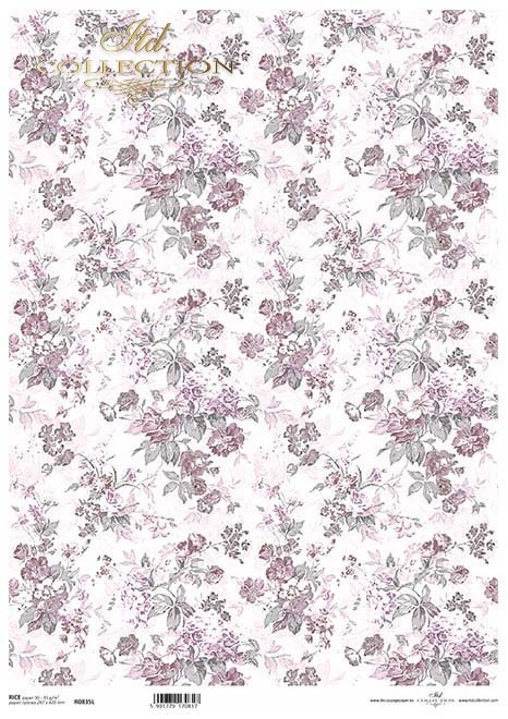 motyw tapetowy, kwiatki w odcieniach różu*Wallpaper motif, flowers in shades of pink*Tapetenmotiv, Blumen in Rosatönen*motivo de papel pintado, flores en tonos de rosa