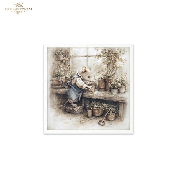 Myszki, sielanka, akwarela, retro, las, natura*Mice, idyll, watercolour, retro, forest, nature*Mäuse, Idylle, Aquarell, Retro, Wald, Natur*Ratones, idilio, acuarela, retro, bosque, naturaleza