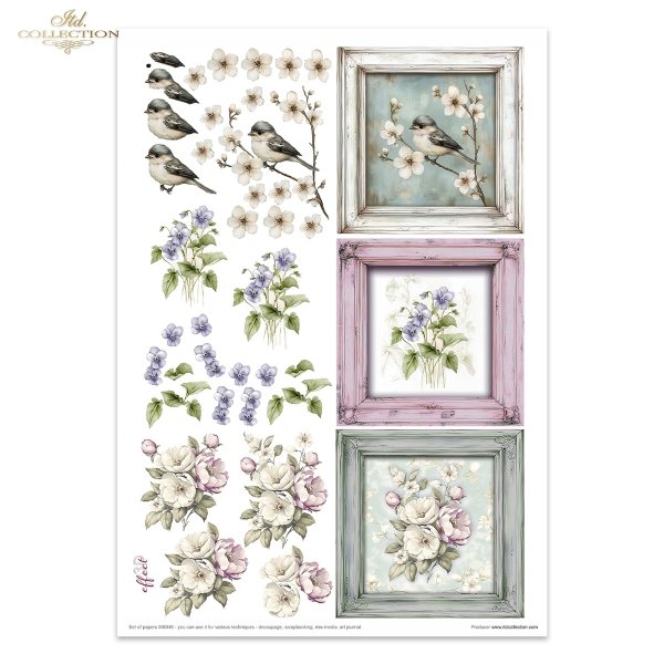 Zestaw kreatywny MS048 (HS code 48021000) Floral Shabby Chic