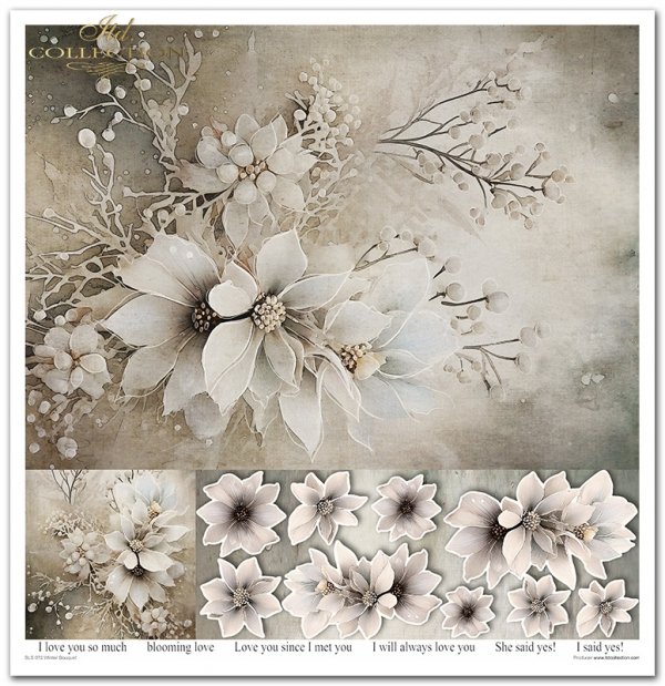 Zestaw do scrapbooking (HS code 48025890) SLS-072 Winter Bouquet