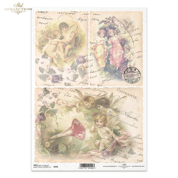 elves, vintage, flowers, old postcards, fairy tales, R345