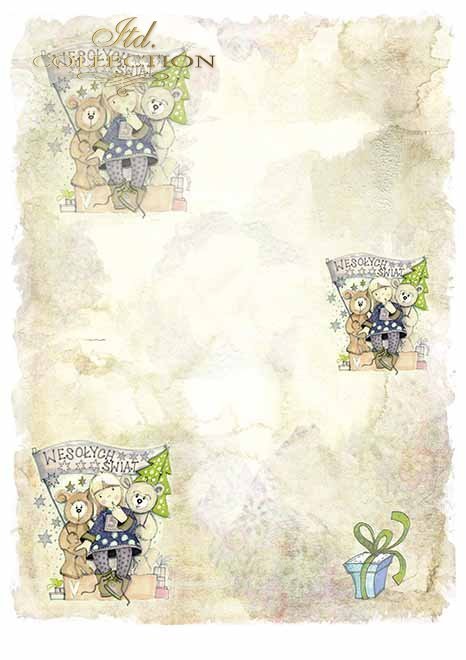 Papiery do scrapbookingu w zestawach - Aniołki i prezenty*Scrapbooking papers in sets - Angels and gifts