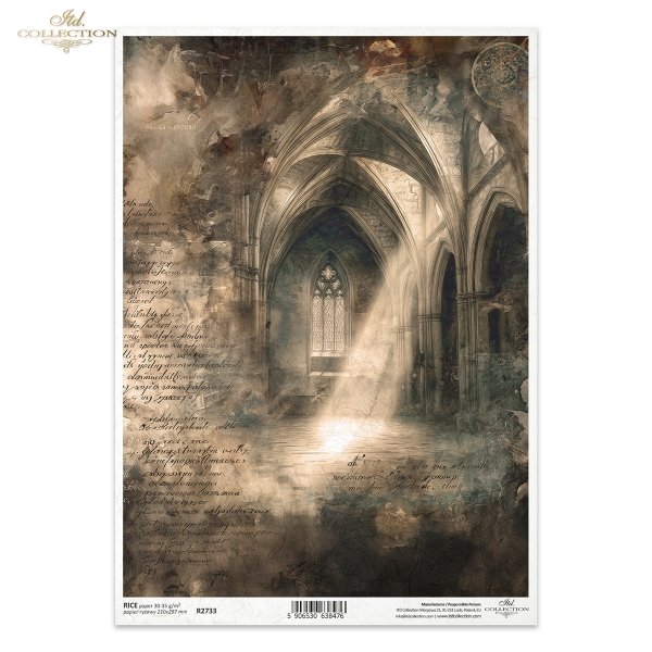 gotyckie ruiny, katedra, wnętrze, sklepienie, promień światła, okno, melancholia, vintage, tajemnica