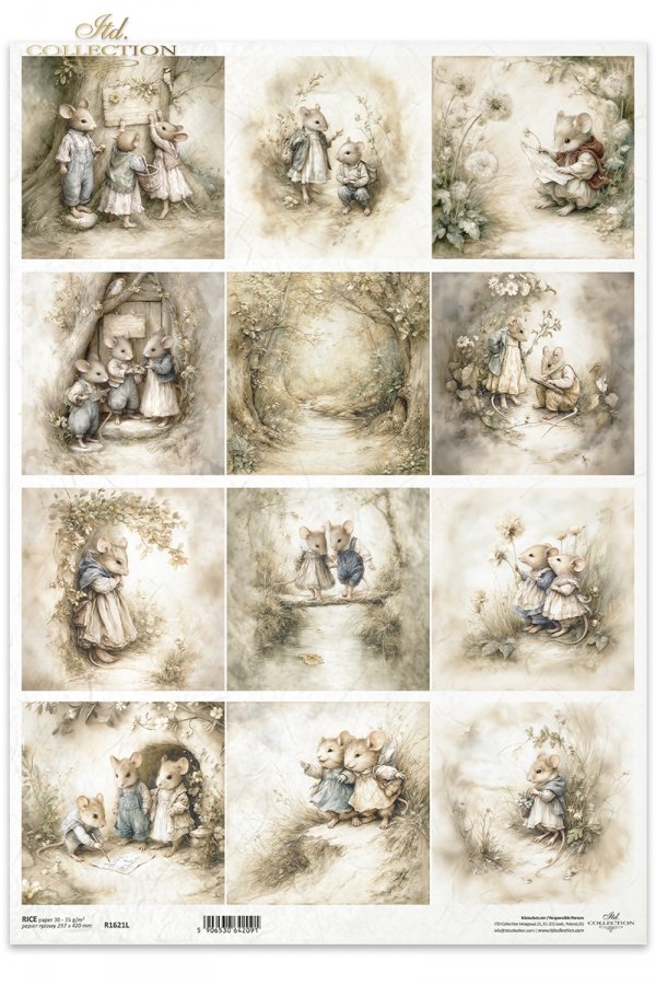 Myszki, sielanka, akwarela, retro, las, natura*Mice, idyll, watercolour, retro, forest, nature*Mäuse, Idylle, Aquarell, Retro, Wald, Natur*Ratones, idilio, acuarela, retro, bosque, naturalezaMyszki, sielanka, akwarela, retro, las, natura*Mice, idyll, wate