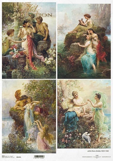 Malarstwo - Hans Zatzka (1859-1945)*Kobieta, kobiety, dama, wiosna, przyjaciółki, znajome, wolne chwile, Vintage, retro