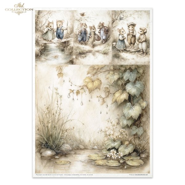 Mouse World - Spring Days - myszki, sielanka, akwarela, retro, las, natura* Mouse World - Spring Days - mice, idyll, watercolour, retro, forest, nature