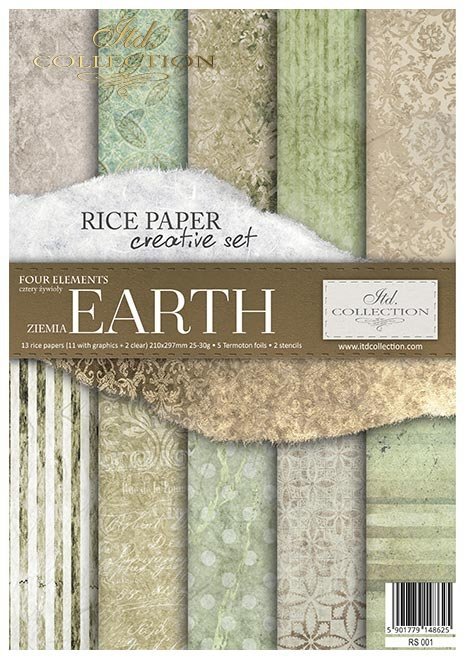 Zestaw-kreatywny-na-papierze-ryżowym-Cztery-Żywioły-Ziemia*Set-creative-on-rice-paper-Four-to-Earth Elements