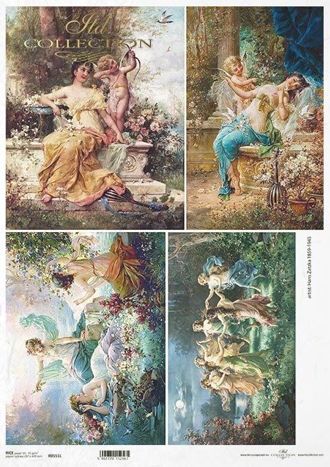 Malarstwo - Hans Zatzka (1859-1945)*Kobieta, kobiety, dama, wiosna, przyjaciółki, znajome, wolne chwile, Vintage, retro