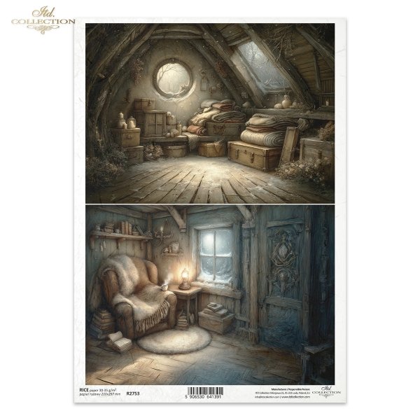 Mouse World - Interior -  Ilustracje,  świat myszek, przytulne wnętrza, bajkowe sceny, kominki, nory mysie, domki, wnętrza