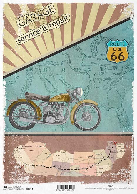 stare motocykle, podróże po Stanach, USA, droga 66, podróż, stare, motocykl, motor, mapa, retro