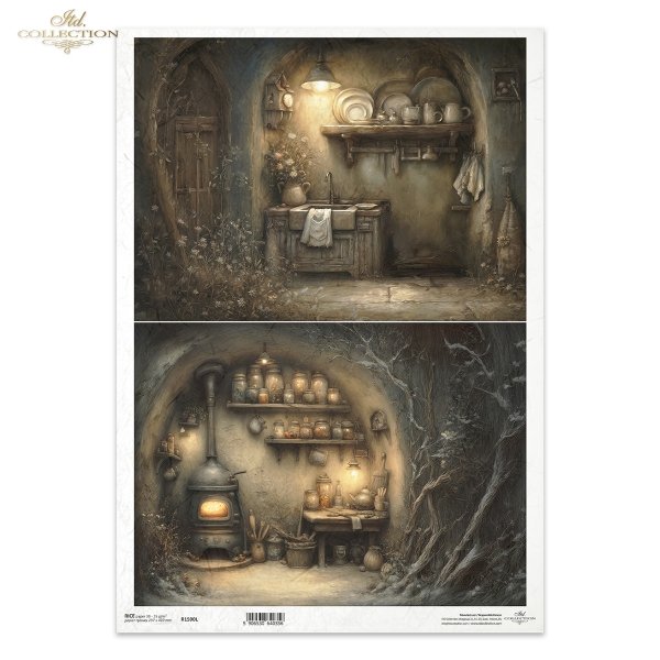 Mouse World - Interior -  Ilustracje,  świat myszek, przytulne wnętrza, bajkowe sceny, kominki, nory mysie, domki, wnętrza