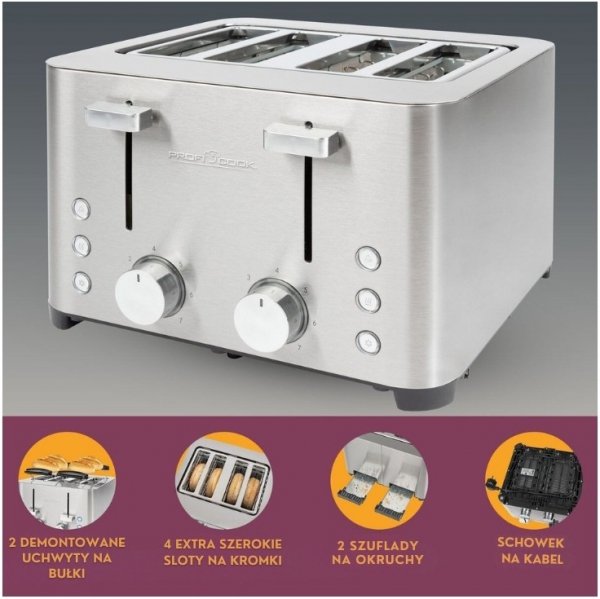 Toster na 4 kromki ProfiCook PC-TA 1252