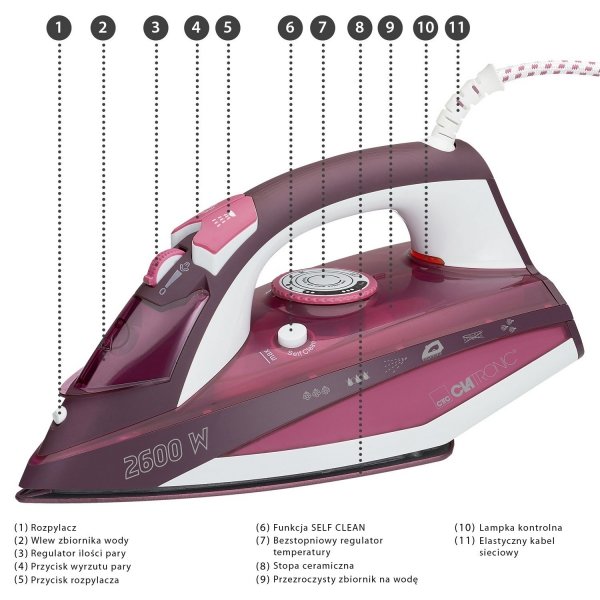 Żelazko parowe 2600W Clatronic DB 3705