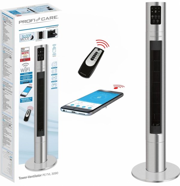 Wentylator wieżowy, kolumnowy wiatrak z WiFi ProfiCare PC-TVL 3090