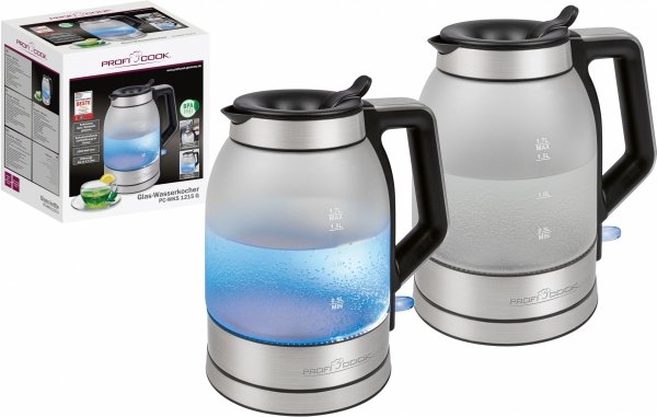 Czajnik elektryczny szklany podświetlany 1,7L ProfiCook PC-WKS 1215 G