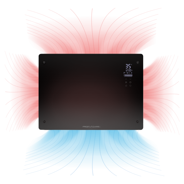 Szklany grzejnik konwektorowy ProfiCare PC-GKH 3118 (czarny)