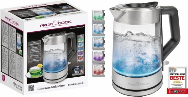 Czajnik elektryczny szklany 1,7L ProfiCook PC-WKS 1190 G