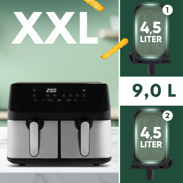 Frytkownica beztłuszczowa dwukomorowa 9 l ProfiCook PC-FR 1296