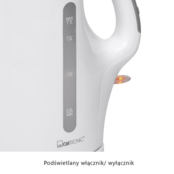 Czajnik elektryczny bezprzewodowy 1,7L Clatronic WK 3445 (biały)