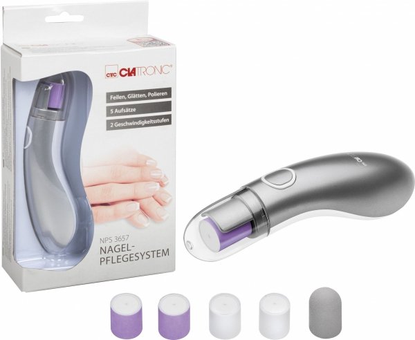 Zestaw do pielęgnacji paznokci, frezarka do manicure pedicure Clatronic NPS 3657 (srebrny)