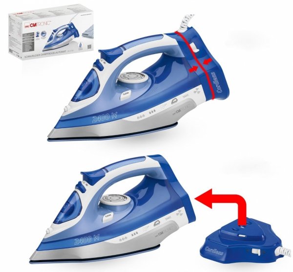 Bezprzewodowe żelazko ceramiczne 2400W Clatronic DB 3706