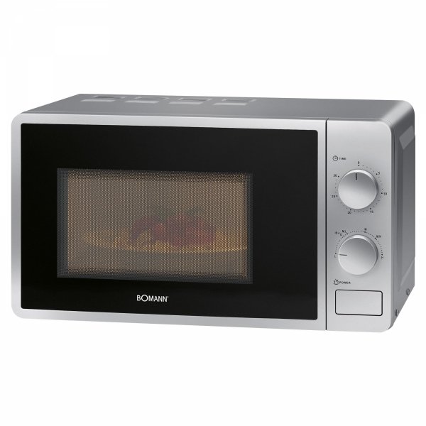 Kuchenka mikrofalowa z grillem 2W1 Bomann MWG 6014 CB (srebrna)