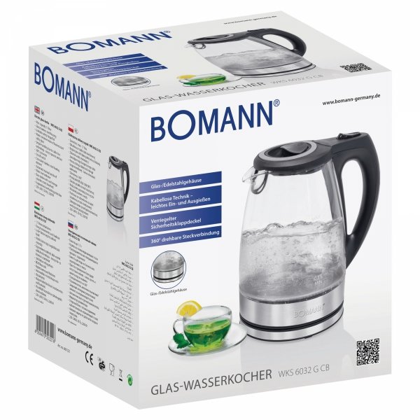 Czajnik elektryczny szklany dzbanek 1,7L Bomann WKS 6032