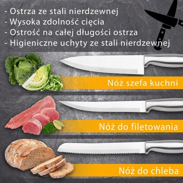 Zestaw noży kuchennych w bloku 7 elementów Classbach C-MBS 4018 (biały)
