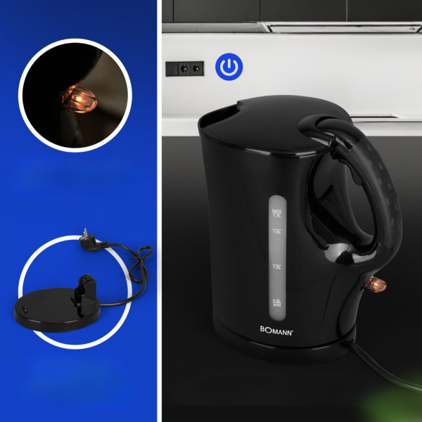 Czajnik elektryczny bezprzewodowy 1,7 L Bomann WK 6079 CB (czarny)