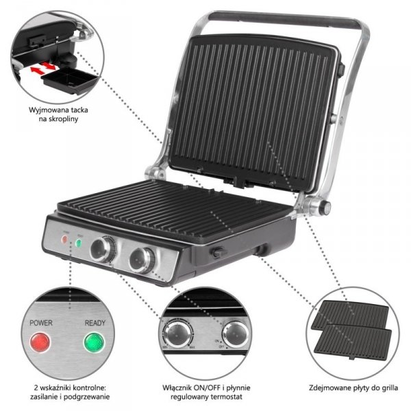 Grill elektryczny kontaktowy ProfiCook PC-KG 1264