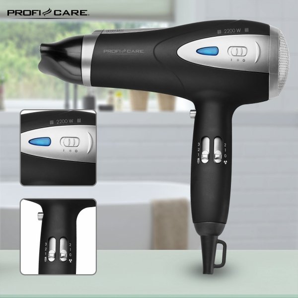 Suszarka do włosów z jonizacją ProfiCare PC-HTD 3047 (czarna)