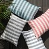 Green-Purple Garden Pillow in Stripes 60x40