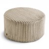 Duża okrągła beżowa pufa CORD 60x30