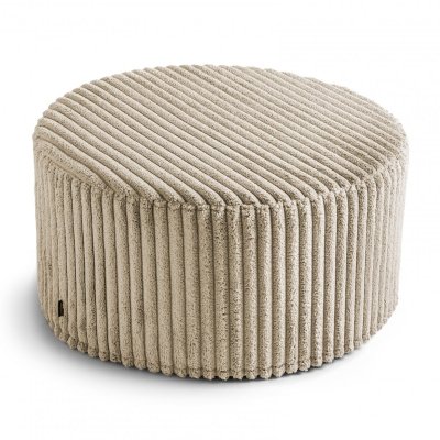 Velký Kulatý Béžový Puf CORD 60x30