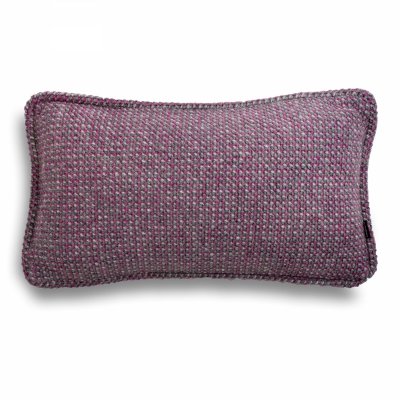 Fioletowo-szara wełniana poduszka 50x30