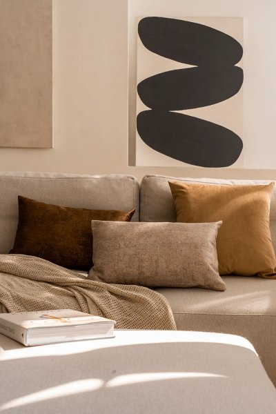 Beiges Dekokissen-Set Velvet + Stone