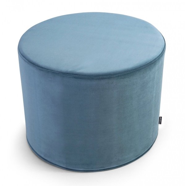 Himmelblauer Samtpouf 45x35 cm