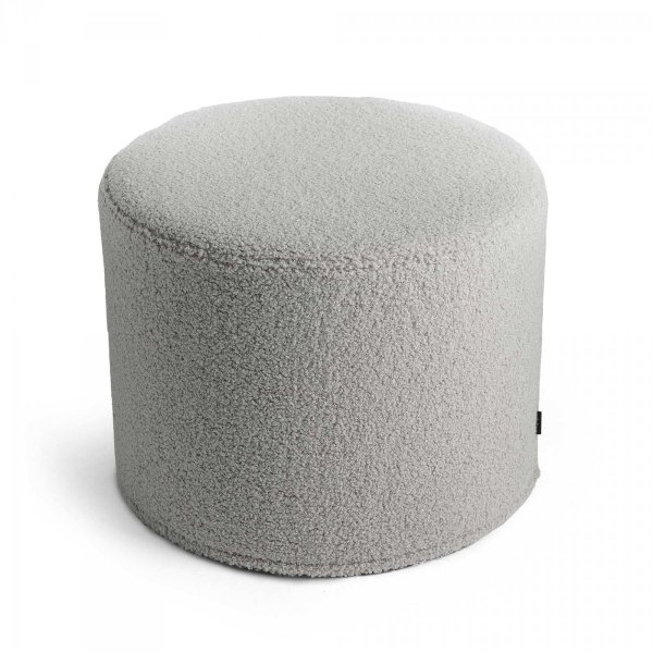 Grauer runder Pouf Cozy 45x35