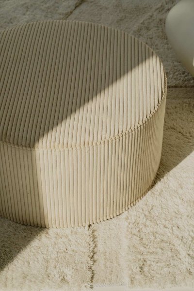 Duża kwadratowa szara pufa CORD Slim 60x30