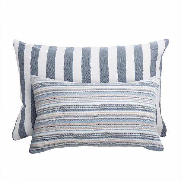 Blue and White Striped Garden Cushion 50x30