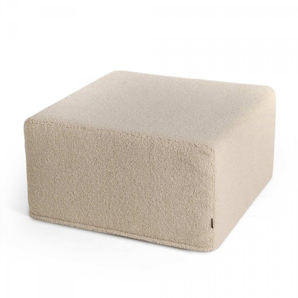 Large Square Beige Pouffe Cozy 60x30
